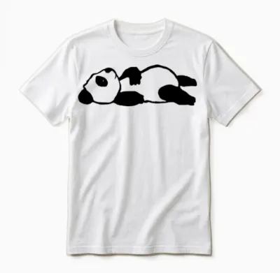 Cute Lying Panda Bear Unisex T-Shirt - White