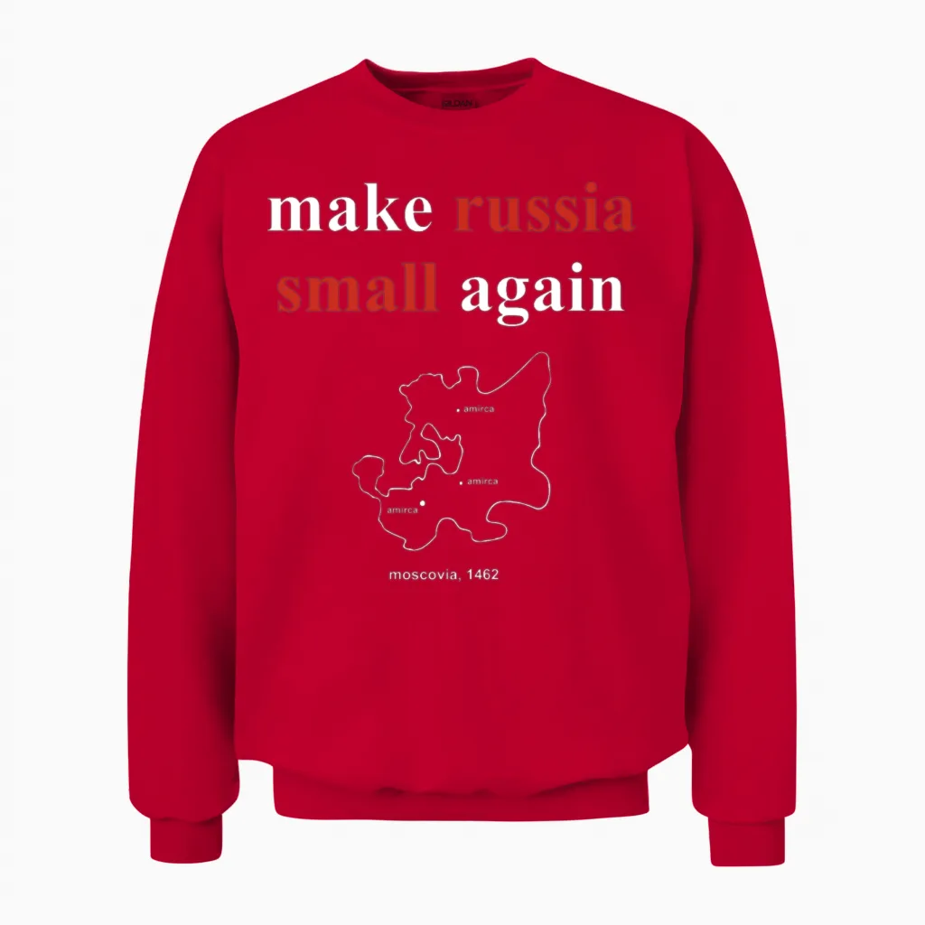 Volodymyr Zelenskyy Make Russia Small Again Unisex Sweatshirt in Red
