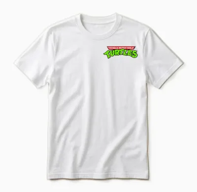 Teenage Mutant Ninja Turtles Classic Vintage Pocket Logo Unisex T-Shirt - White