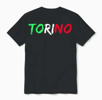 Drapeau De La Ville Italienne De Turin Unisex T-Shirt - Black