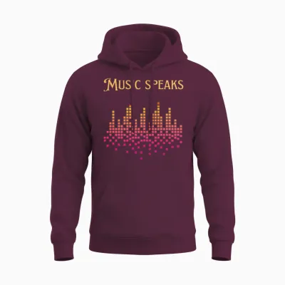 Music Speaks. Unisex Hoodie - Maroon