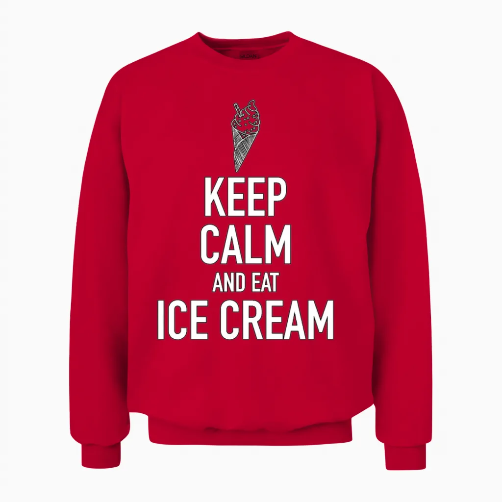 Keep Calm and Eat Ice Cream - Ice Cream - Tb Unisex Sweatshirt in Red