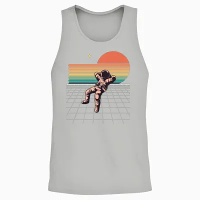Retro Astronaut Unisex Tank Top - Ash