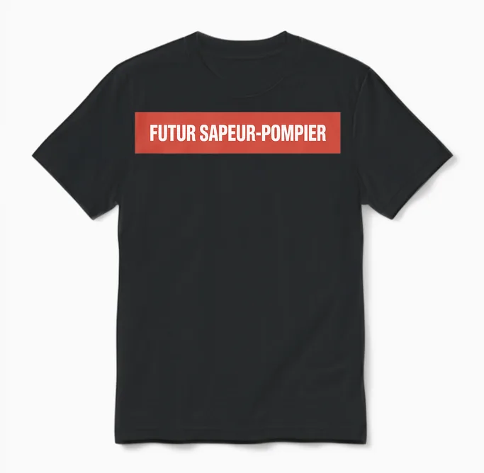 Children's Future Firefighter Design Funny Fan Unisex T-Shirt in Black