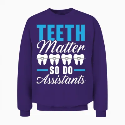 Orthodontic Assistant Job Dental Teeth Dentist Unisex Sweatshirt - Purple
