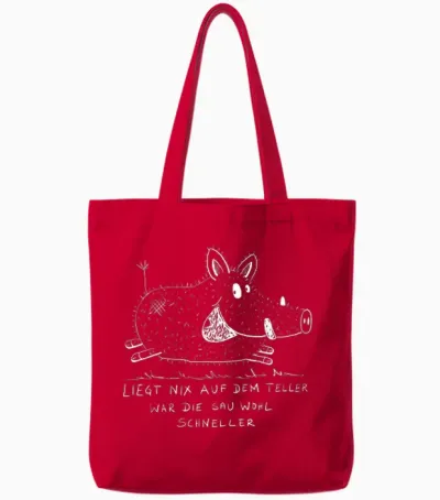 Wild Boar Saying I Treibhagd Wildsau I Hunter Fun Tote Bags - Red