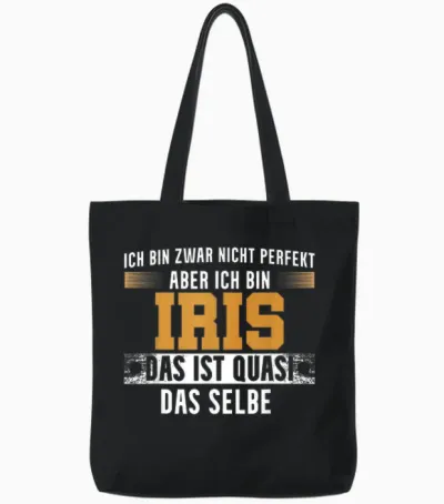 Name Iris Ich Bin Iris Tote Bags - Black