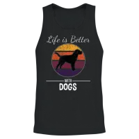 Life Is Better with Dogs - Dog Lover Unisex Tank Top - Black – 2
