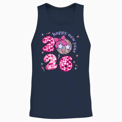 Groovy Happy New Year Party 2026 Girls Unisex Tank Top - Navy
