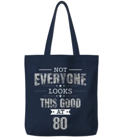 80th Birthday Gift Retro Eighty 80 Years Looks Tote Bags - Navy
