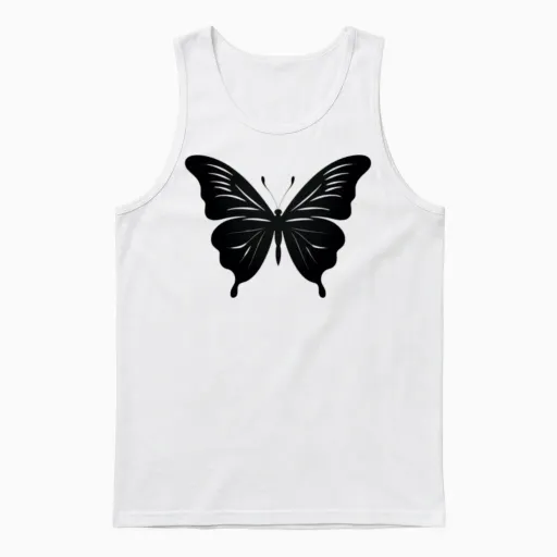 Butterfly Unisex Tank Top in White