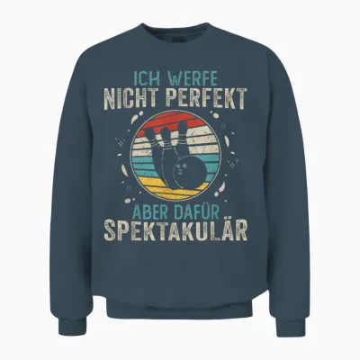 Bowling Geschenke Damen Herren Bowling Sprüche Retro Bowling Unisex Sweatshirt - Dark Heather