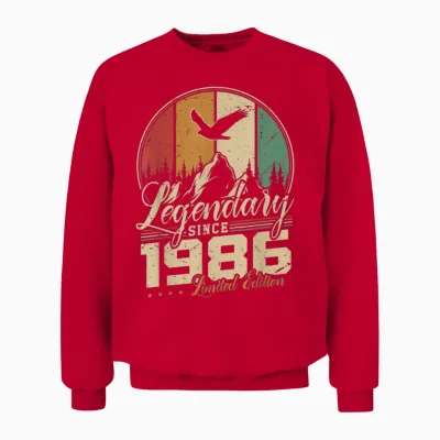 Légendaire Depuis 1986 Anniversaire 40 Ans Hommes Femmes Unisex Sweatshirt - Red