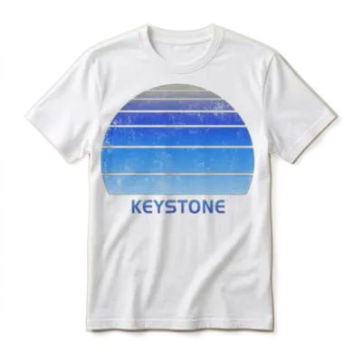 Retro Keystone Colorado Sunset Outdoors Fan Ski Unisex T-Shirt - White