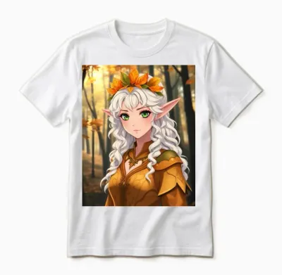 Elven Woman Portrait Unisex T-Shirt - White