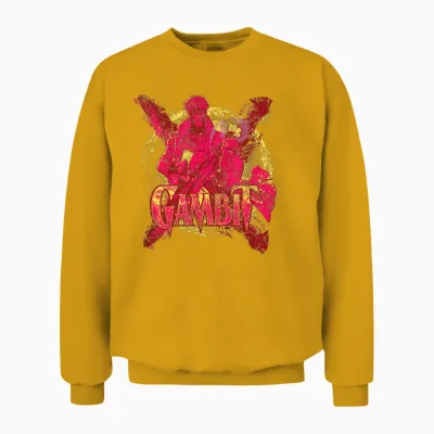 Marvel X-Men Gambit Retro 90s Unisex Sweatshirt - Gold
