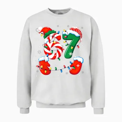 Six Seven 6 7 Meme Christmas Xmas Unisex Sweatshirt - White