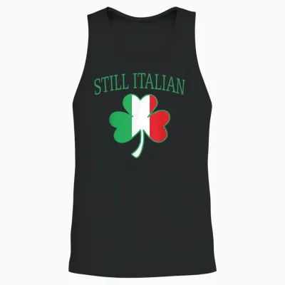 Still Italian Shamrock St Patrick's Day Italy Flag Clover Unisex Tank Top - Black