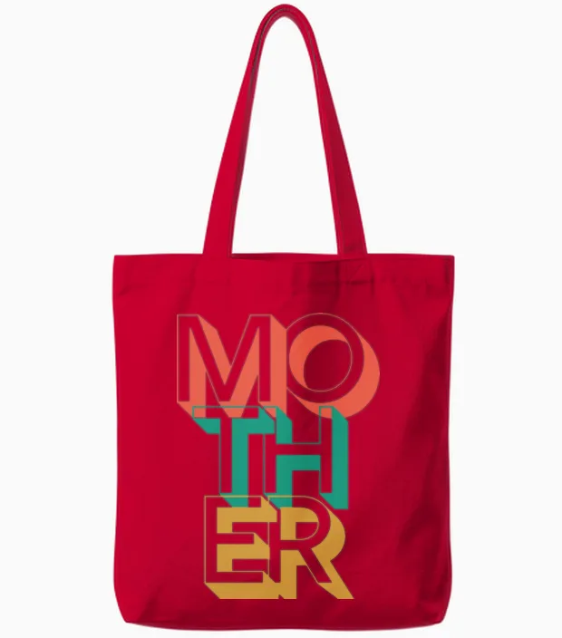 Retro Mother - Mom Tote Bags in Red