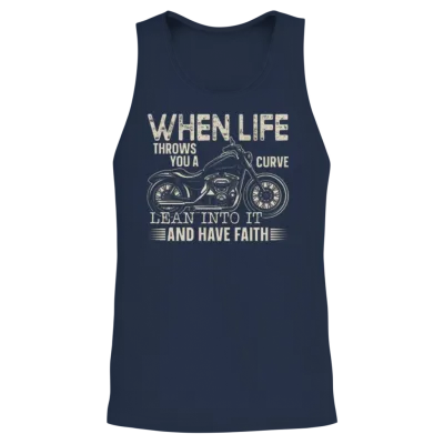 Christian Motorcycle Biker Faith Unisex Tank Top - Navy