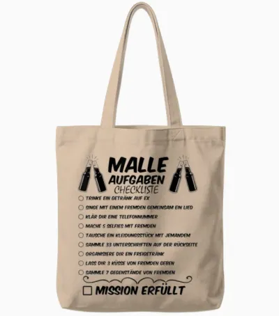 Mallorca Holiday Malle Group T-Shirt, White Tote Bags - Natural