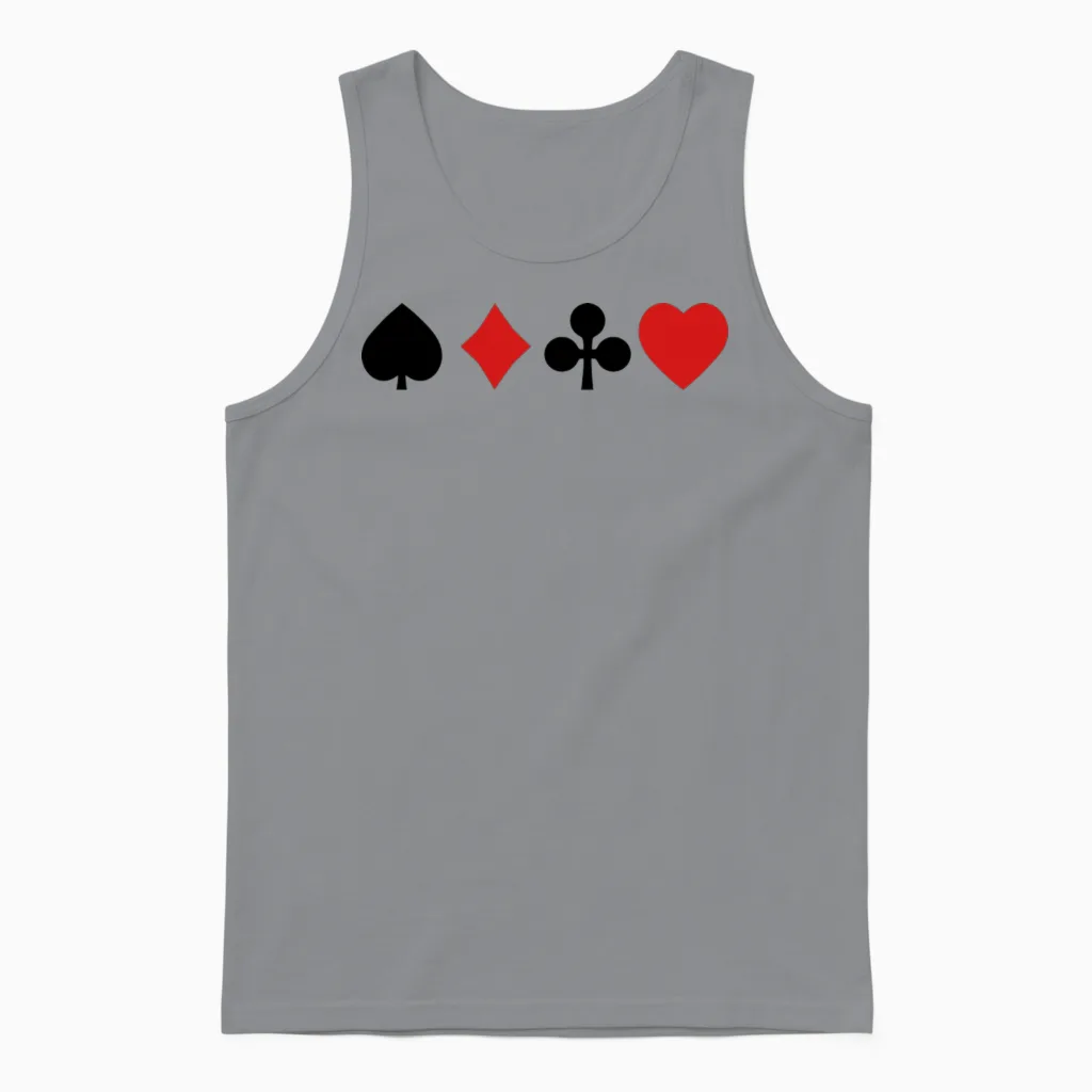 Playing Cards Unisex Tank Top in Sport Grey