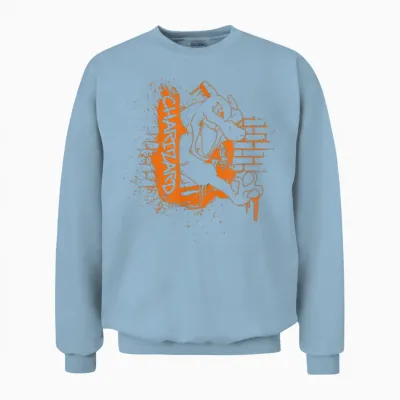 Pokémon Charizard Orange Street Art Graffiti Logo Unisex Sweatshirt - Light Blue