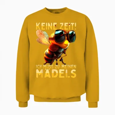 T-Shirt with German Text "keine Zeit Ich Muss Zu Meinen Mädels Beekeeder" [german Unisex Sweatshirt - Gold