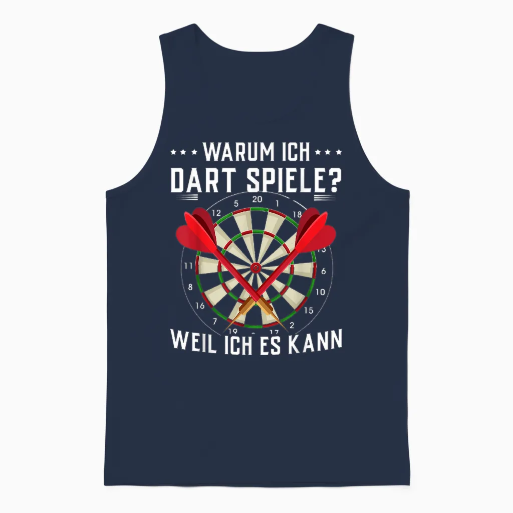 Dartspieler Tshirt Dart Kneipe Dartboard Dartsport Herren Unisex Tank Top in Navy