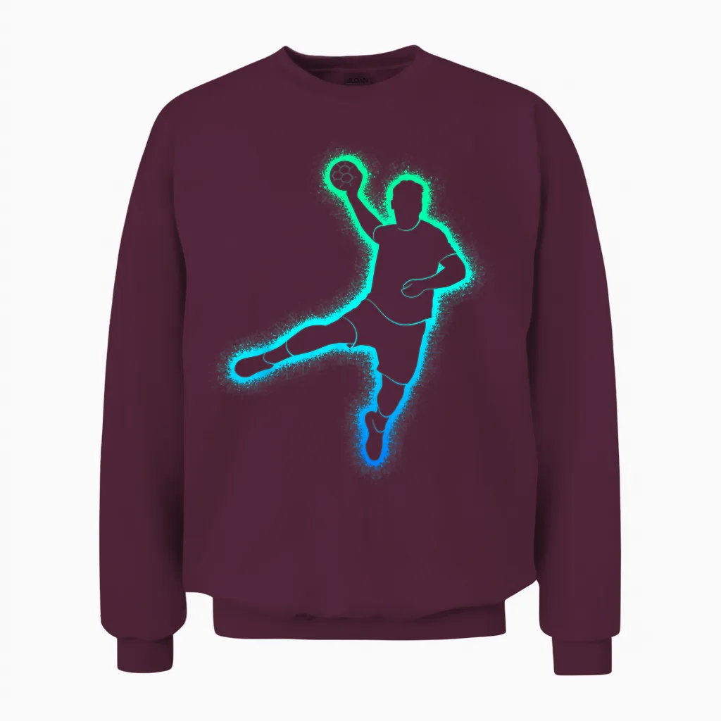 Handball Player Children's Handballer Men's Boys Handball T-Shirt, Black, S Unisex Sweatshirt in Maroon