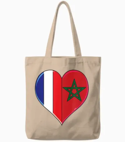 Joli Drapeau France Maroc Fierté Fans Français Marocains Tote Bags - Natural