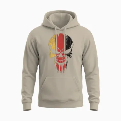 German Flag Skull Unisex Hoodie - Sand