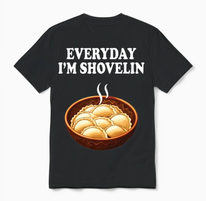 Funny Polish Pierogi Lover Unisex T-Shirt in Black