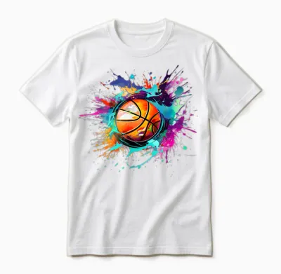 Basketball Sport Splash Basketball Player Sports T-Shirt, Black Unisex T-Shirt - White