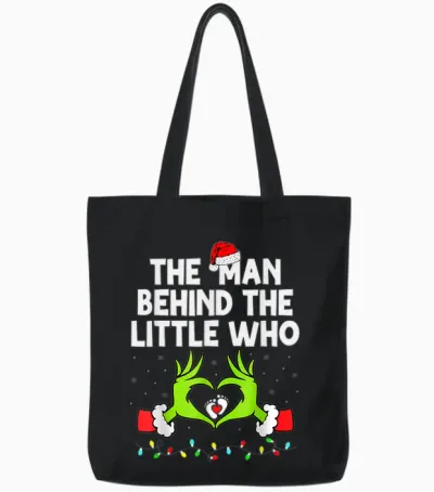 The Man Behind the Little Who Christmas Pregnancy Tote Bags - Black