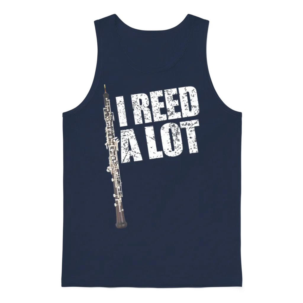 I Reed a Lot Oboe Player Funny Oboes Music Unisex Tank Top - Navy