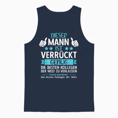 Men's Farewell Colleague Job Change Pension & New Job, Retirement T-Shirt, Black Unisex Tank Top - Navy
