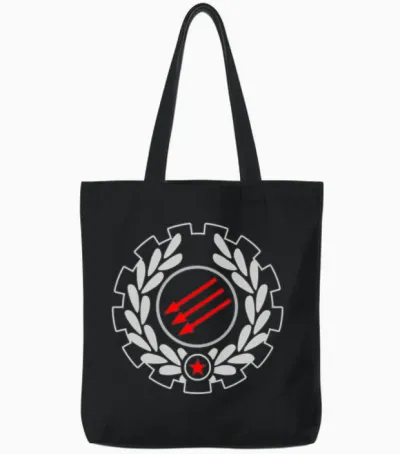 Rash Iron Front Emblem Tote Bags - Black