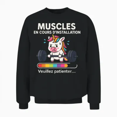 Running Muscles – Funny Sports Gift Women Fitness Unicorn Unisex Sweatshirt - Black