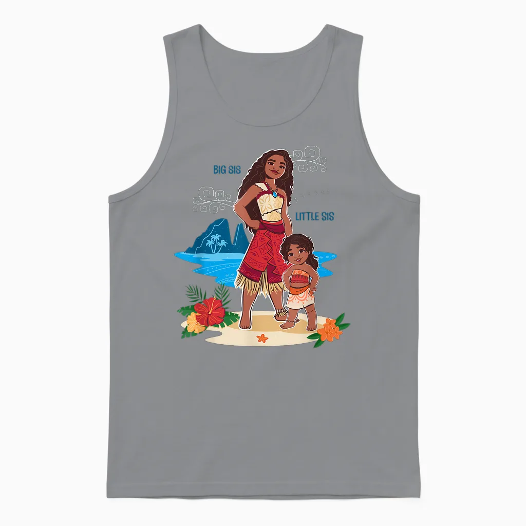 Disney Moana 2 Big Sis Little Sis Oceania Tropical Duo Unisex Tank Top in Sport Grey