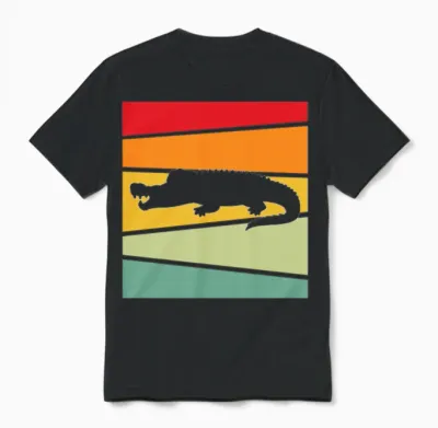Crocodile Retro Unisex T-Shirt - Black