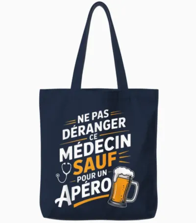 Doctor Aperitif Man Humour Gift Idea Doctor Funny Beer Tote Bags - Navy