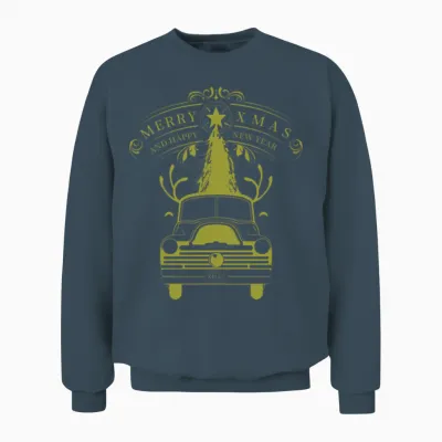 Christmas Retro Truck Unisex Sweatshirt - Dark Heather