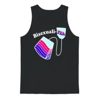 Bisexualitea Funny Bisexual Tea Bag Bi Pride Color Unisex Tank Top - Black – 1