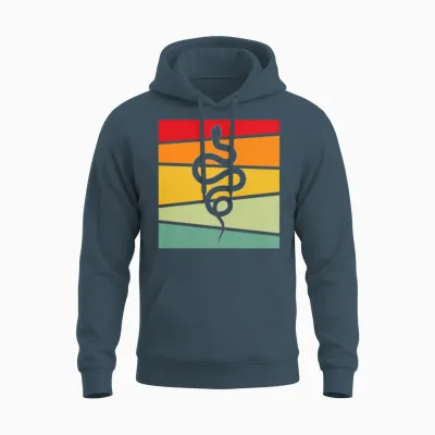 Snake Retro Unisex Hoodie - Dark Heather