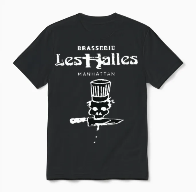 Vintage Looking Brasserie Les Halles Unisex T-Shirt in Black