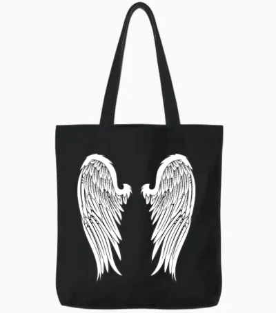 Angel Wings Tote Bags - Black