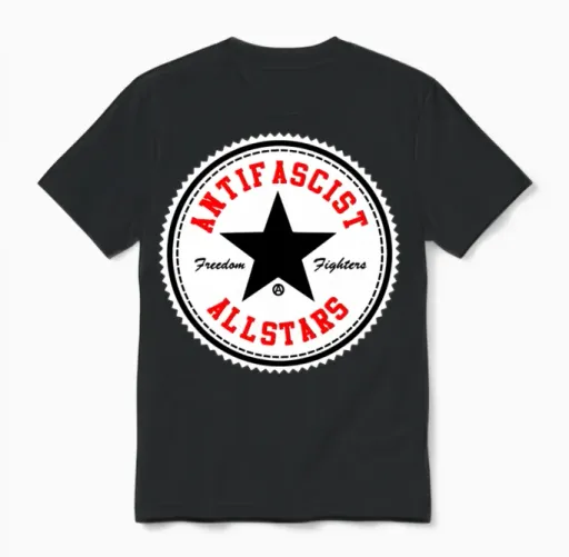 Anti-Fascist All Stars Unisex T-Shirt in Black