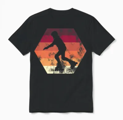 Roller Boy Retro Vintage Unisex T-Shirt - Black