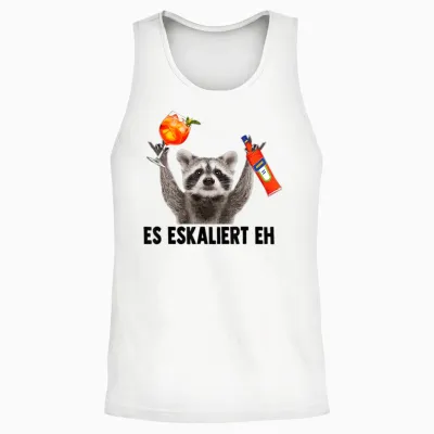 Es Eskaliert Eh X Raccoon Meme Racoon X Pedro Spritz T-Shirt, White Unisex Tank Top - White